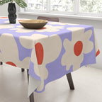 Abstract Flower Shape - Lilac, Cream and Red Tablecloth Gallery Image 3