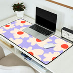 Abstract Flower Shape - Lilac, Cream and Red Desk Mat Gallery Image 2