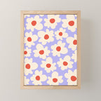 Abstract Flower Shape - Lilac, Cream and Red Mini Art Print Gallery Image 1