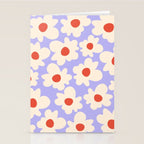 Abstract Flower Shape - Lilac, Cream and Red Stationery Card Gallery Image 2