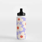 Abstract Flower Shape - Lilac, Cream and Red Water Bottle Gallery Image 2