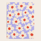 Abstract Flower Shape - Lilac, Cream and Red Poster Gallery Image 4