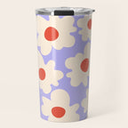 Abstract Flower Shape - Lilac, Cream and Red Travel Mug Gallery Image 1
