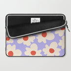 Abstract Flower Shape - Lilac, Cream and Red Laptop Sleeve Gallery Image 2