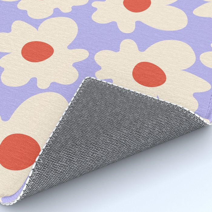 Abstract Flower Shape - Lilac, Cream and Red Rug Gallery Image 4
