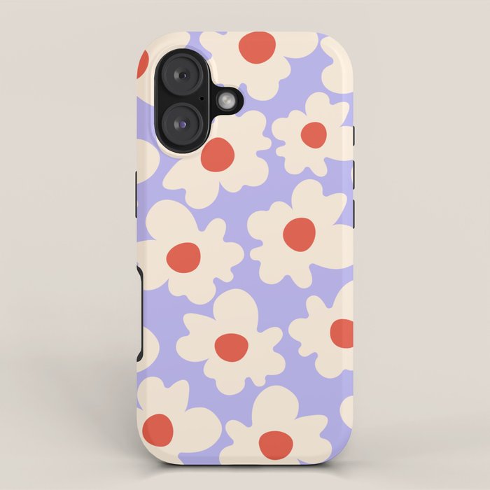 Abstract Flower Shape - Lilac, Cream and Red iPhone Case Gallery Image 1
