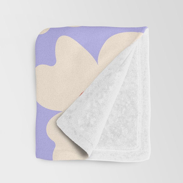 Abstract Flower Shape - Lilac, Cream and Red Throw Blanket Gallery Image 3