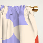 Abstract Flower Shape - Lilac, Cream and Red Window Curtain Gallery Image 2