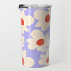 Abstract Flower Shape - Lilac, Cream and Red Travel Mug Gallery Image 3