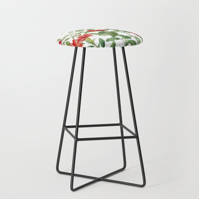 Rousing Red Botanical Stool Gallery Image 1