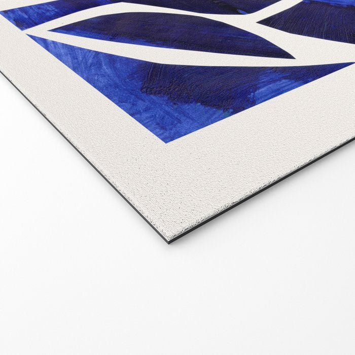 'Shattered Sky' Abstract Colorful Blue Paper Collage Minimal Mid Century Pattern by Ejaaz Haniff Welcome Mat Gallery Image 2