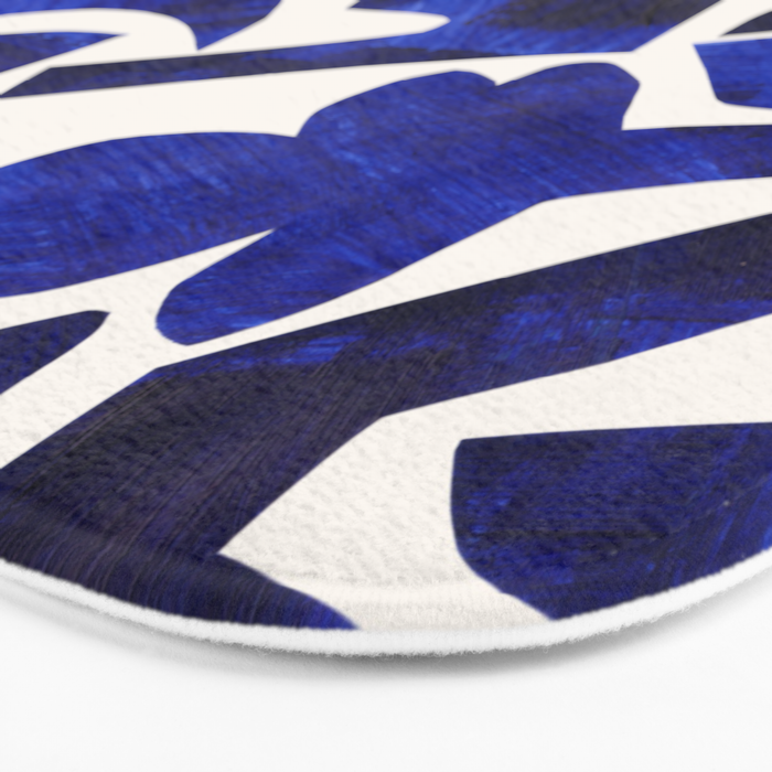 'Shattered Sky' Abstract Colorful Blue Paper Collage Minimal Mid Century Pattern by Ejaaz Haniff Bath Mat Gallery Image 3