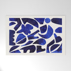 'Shattered Sky' Abstract Colorful Blue Paper Collage Minimal Mid Century Pattern by Ejaaz Haniff Welcome Mat Gallery Image 1