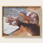 WATER ENERGY | collage art by Yana Potter | glitter art | collage creative | summer mood | sunshine Serving Tray Gallery Image 1