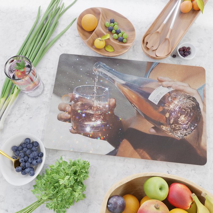 WATER ENERGY | collage art by Yana Potter | glitter art | collage creative | summer mood | sunshine Cutting Board Gallery Image 2