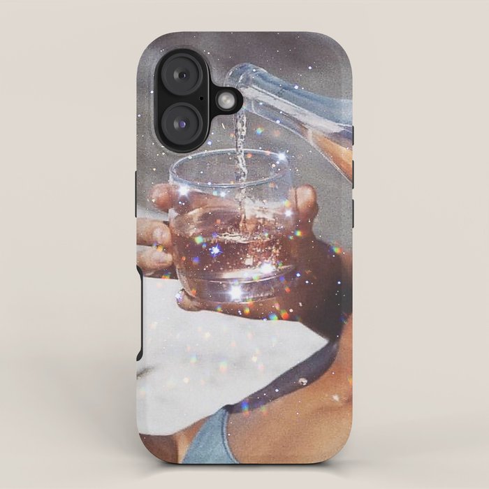 WATER ENERGY | collage art by Yana Potter | glitter art | collage creative | summer mood | sunshine iPhone Case Gallery Image 1