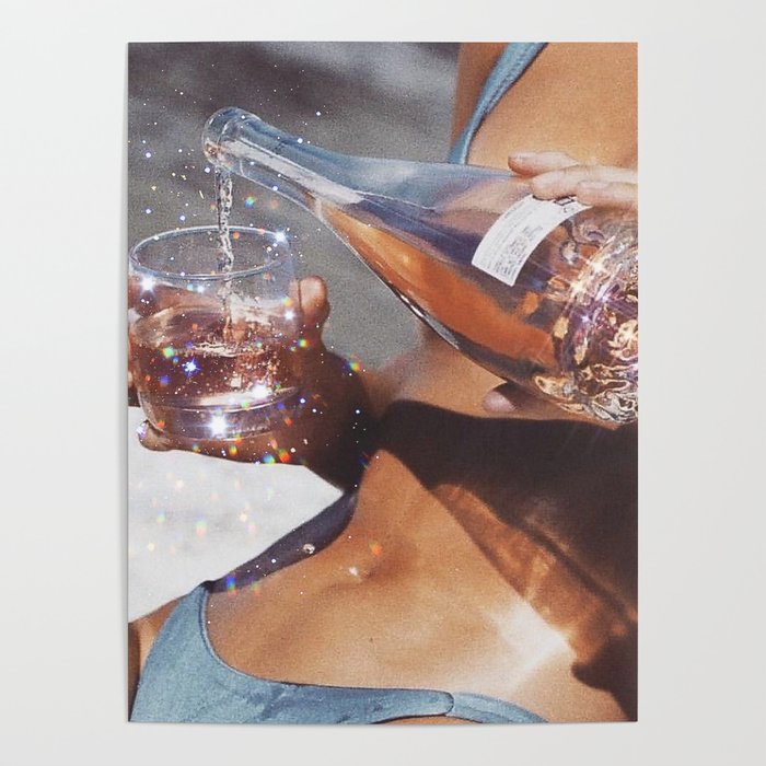 WATER ENERGY | collage art by Yana Potter | glitter art | collage creative | summer mood | sunshine Poster Gallery Image 4