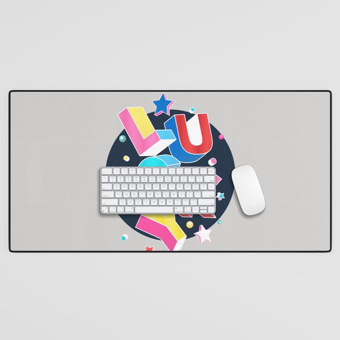 LUCKY Typography Desk Mat Gallery Image 1