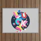 LUCKY Typography Outdoor Rug Gallery Image 1
