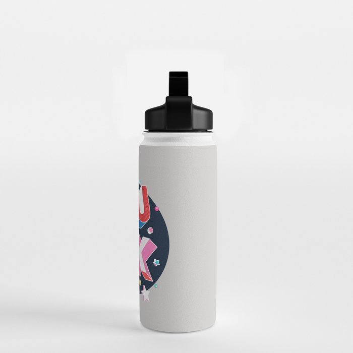 LUCKY Typography Water Bottle Gallery Image 2