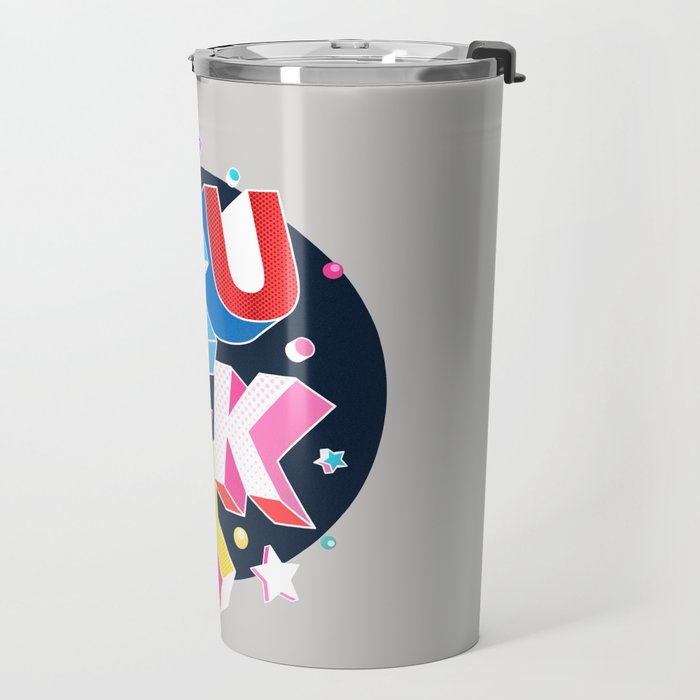 LUCKY Typography Travel Mug Gallery Image 2
