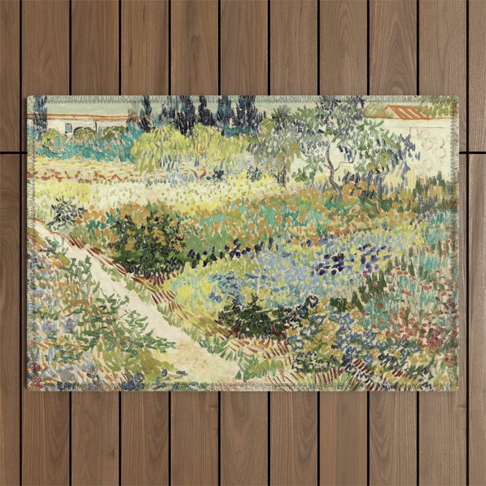 Vincent Van Gogh : Garden at Arles Outdoor Rug Gallery Image 1