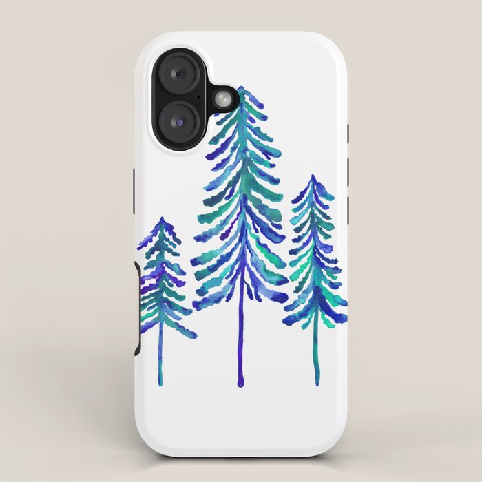 Pine Trees - Navy & Turquoise Palette iPhone Case Gallery Image 1