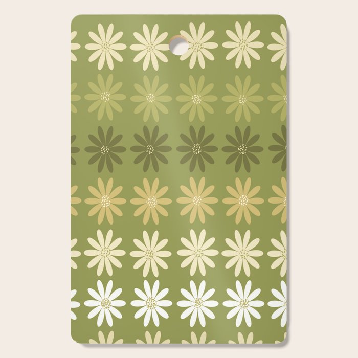 Ombre Abstract Daisies on Olive Green Cutting Board Gallery Image 1