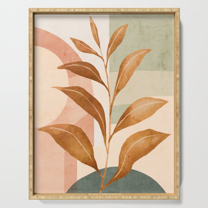 Tropical Leaf- Abstract Art 25 Serving Tray Gallery Image 1