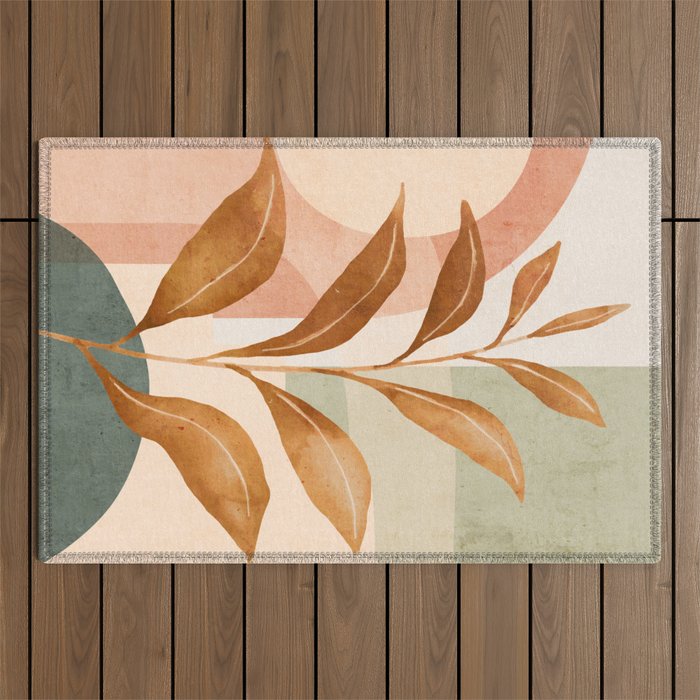 Tropical Leaf- Abstract Art 25 Outdoor Rug Gallery Image 1