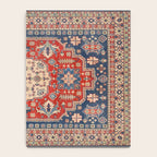 Red And Blue Madallion Kazak Handmade Rug Notebook Gallery Image 4
