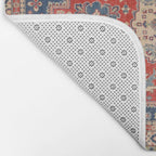 Red And Blue Madallion Kazak Handmade Rug Bath Mat Gallery Image 2