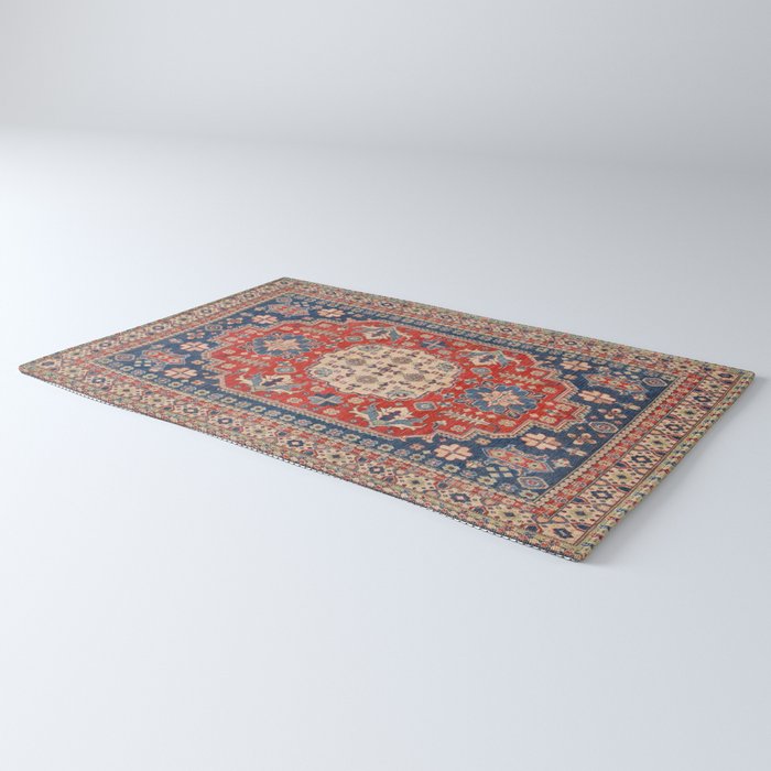 Red And Blue Madallion Kazak Handmade Rug Rug Gallery Image 3