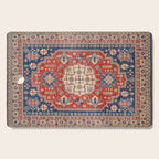 Red And Blue Madallion Kazak Handmade Rug Cutting Board Gallery Image 1