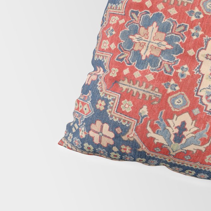 Red And Blue Madallion Kazak Handmade Rug Pillow Sham Gallery Image 4