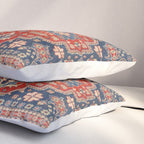 Red And Blue Madallion Kazak Handmade Rug Pillow Sham Gallery Image 3