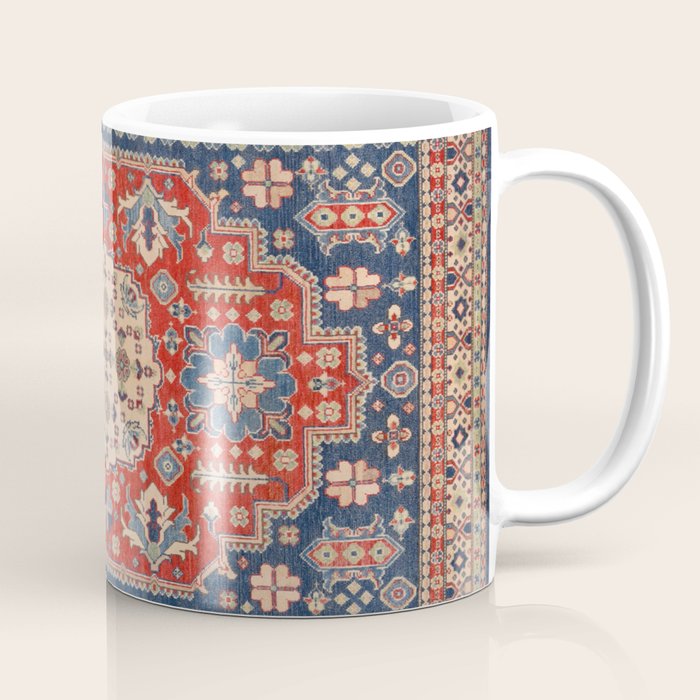 Red And Blue Madallion Kazak Handmade Rug Coffee Mug Gallery Image 1