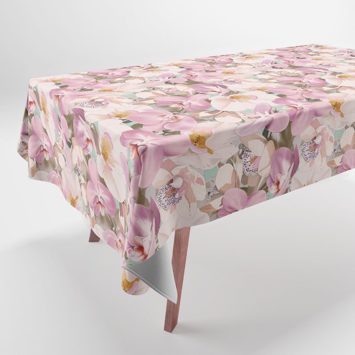 Lush Pink Tropical Flowers I Tablecloth Gallery Image 1