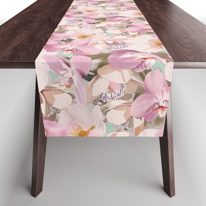 Lush Pink Tropical Flowers I Table Runner Gallery Image 1