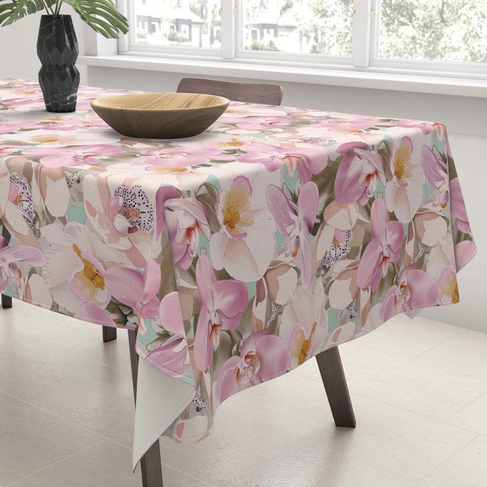 Lush Pink Tropical Flowers I Tablecloth Gallery Image 3