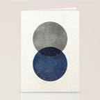 Circle Abstract - Grey Navy Texture Stationery Card Gallery Image 2