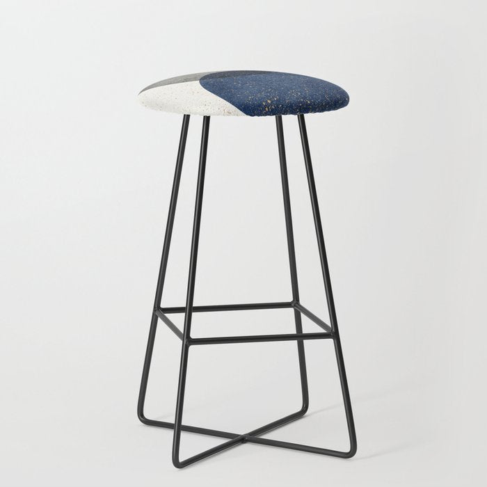 Circle Abstract - Grey Navy Texture Stool Gallery Image 1