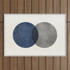 Circle Abstract - Grey Navy Texture Outdoor Rug Gallery Image 1