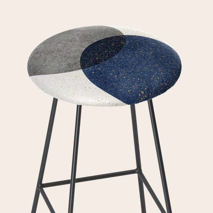 Circle Abstract - Grey Navy Texture Stool Gallery Image 2