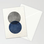 Circle Abstract - Grey Navy Texture Stationery Card Gallery Image 2