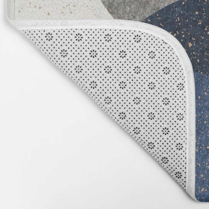 Circle Abstract - Grey Navy Texture Bath Mat Gallery Image 2