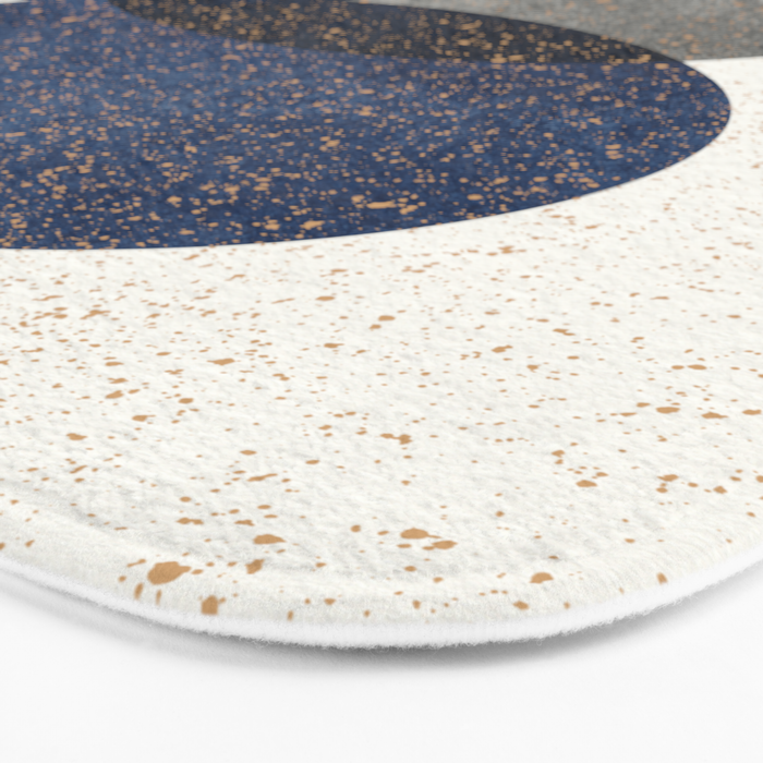 Circle Abstract - Grey Navy Texture Bath Mat Gallery Image 3