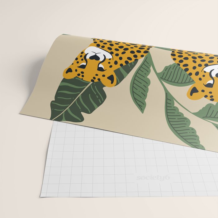 Palm Jungle Cheetah Prints Wrapping Paper Gallery Image 2