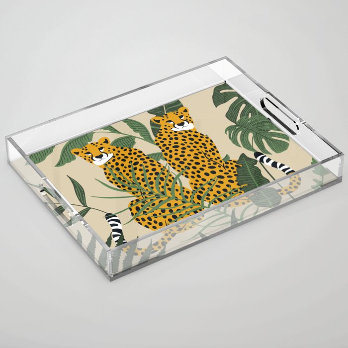 Palm Jungle Cheetah Prints Acrylic Tray Gallery Image 1