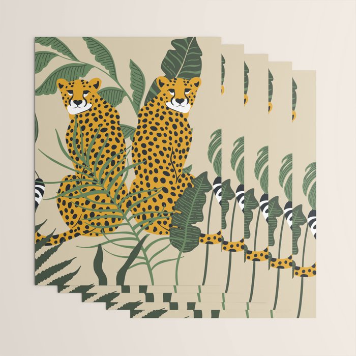 Palm Jungle Cheetah Prints Wrapping Paper Gallery Image 3